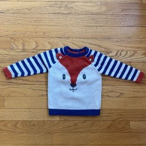 Baby Boden Fox Sweater- 6-12m